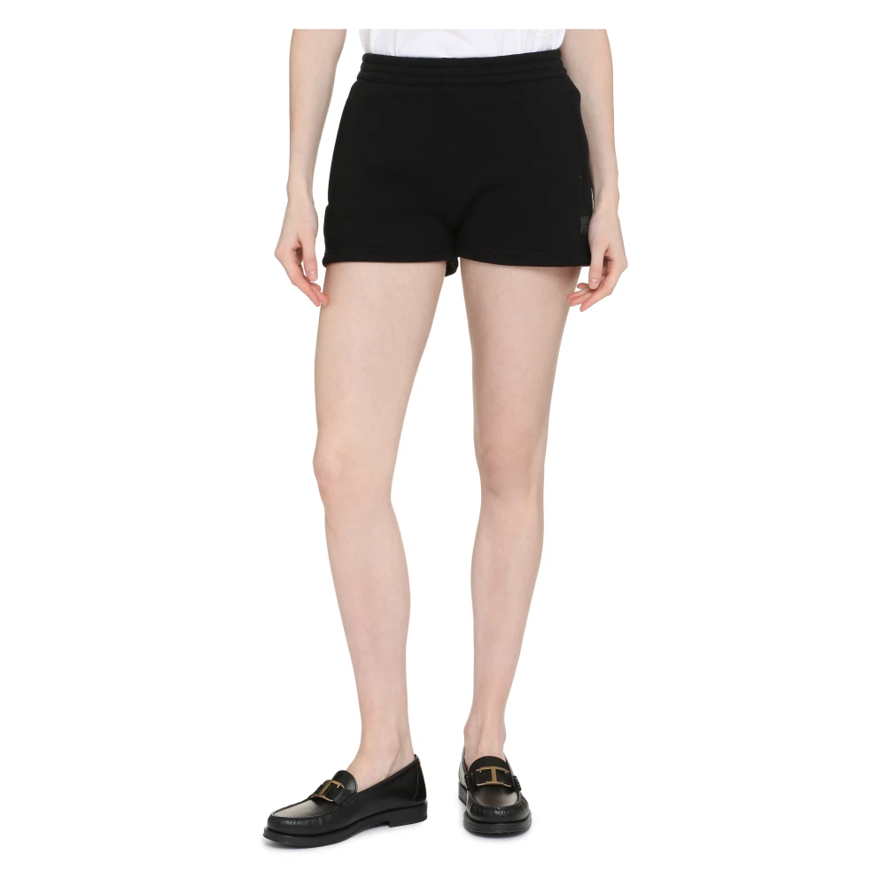 alexander wang Katoenen shorts met elastische tailleband Black Dames