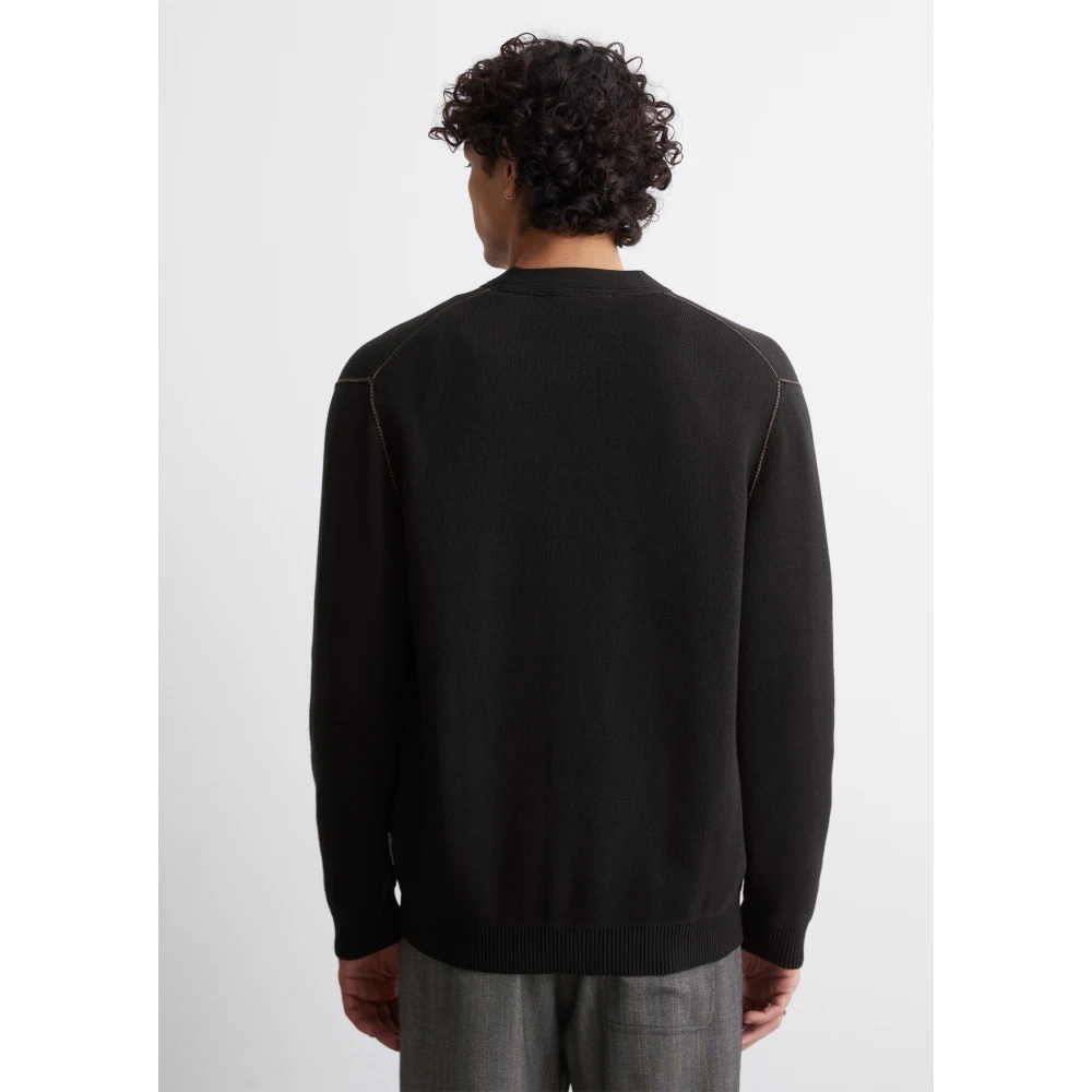 Marc O'Polo Relaxte cardigan Black Heren