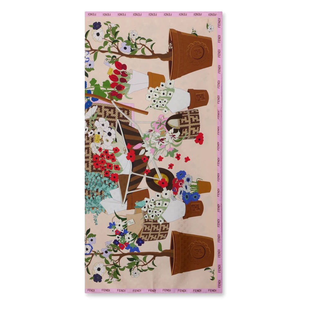 Fendi Women's Multicolor Silk Scarves, One Size, Silk Printed Scarf