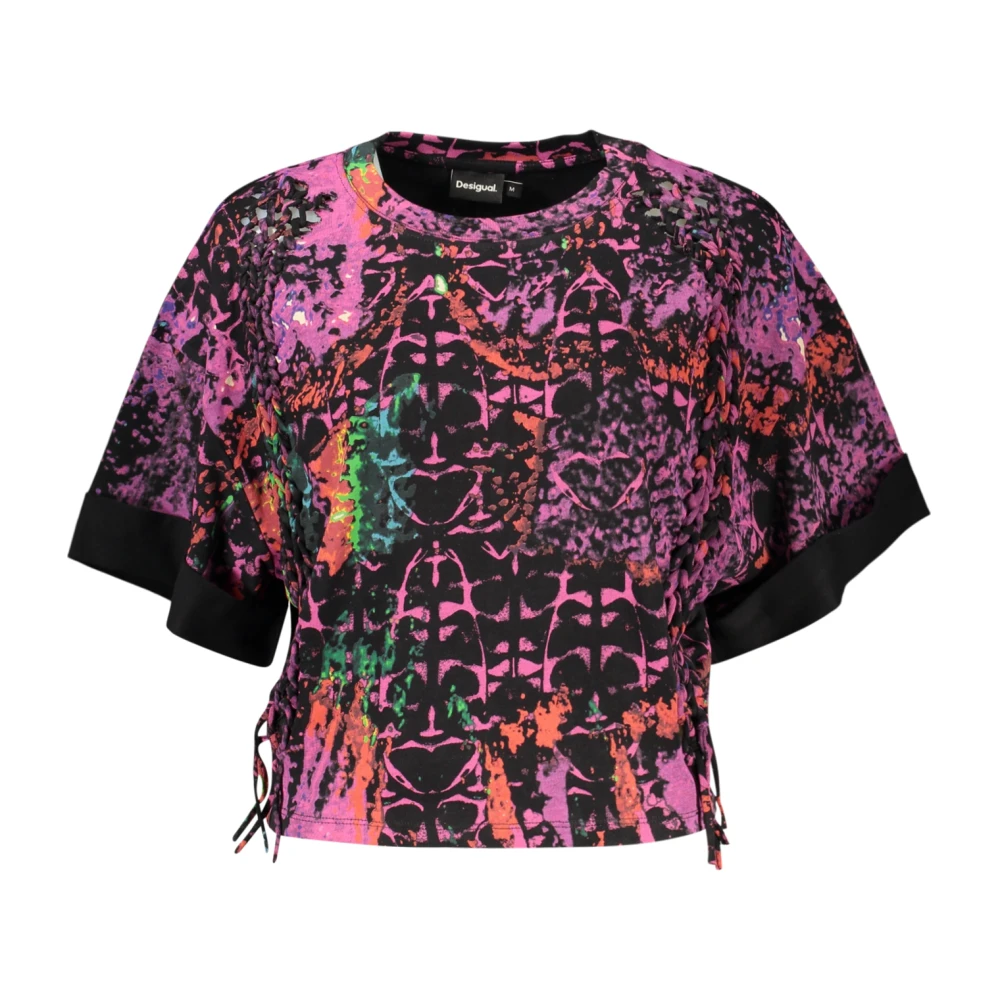 Desigual Kvinno Multicolor Toppar Dam, S, Bomull, Lacroix T-Shirt