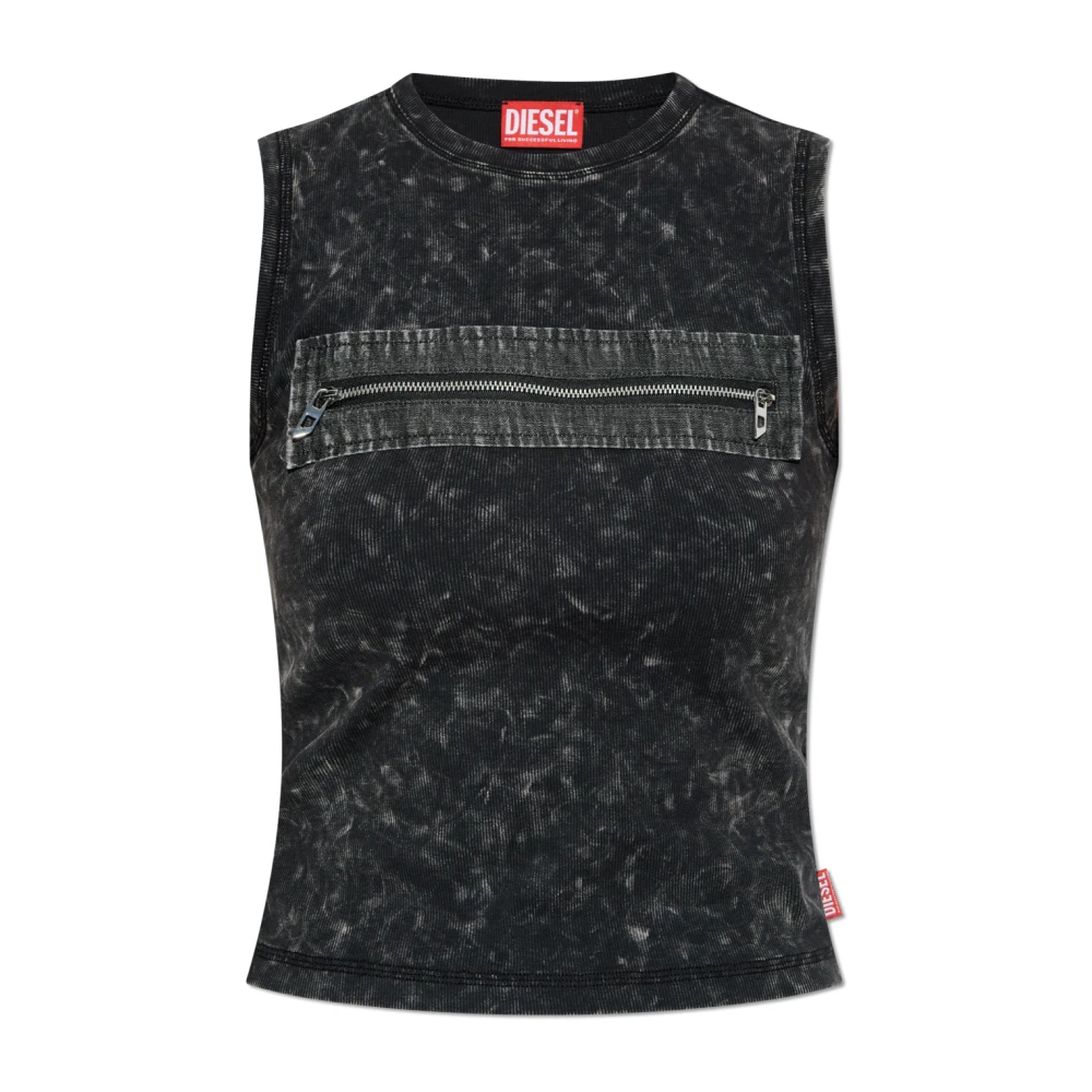 Diesel Vrouw Zwart Tops Dames, S, Katoen, Tanktop
