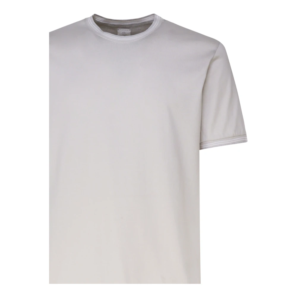 Eleventy Parel Grijs Katoenen T-shirt Ronde Kraag Gray Heren