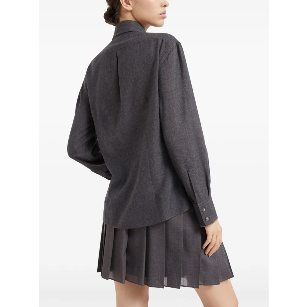 BRUNELLO CUCINELLI Grijze Shirt Gray Dames