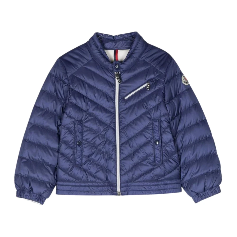 Moncler Blå Dunjacka med Logotypapplikation Blue, Unisex