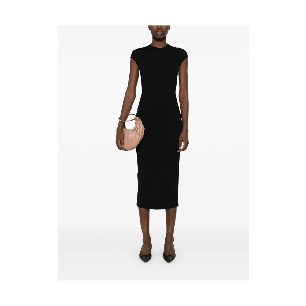 Stella Mccartney Zwarte Mesh Panel Jurk Black Dames
