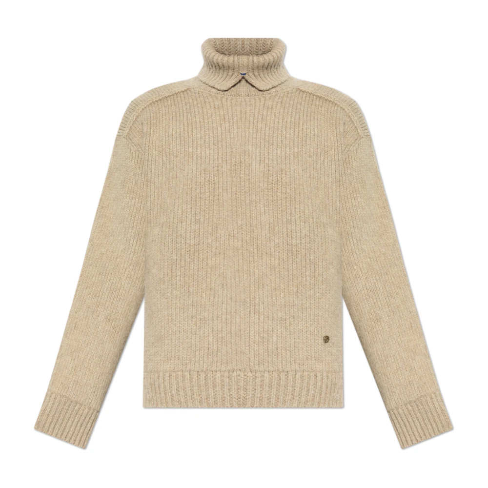 Burberry Geribbelde wollen coltrui Beige Heren