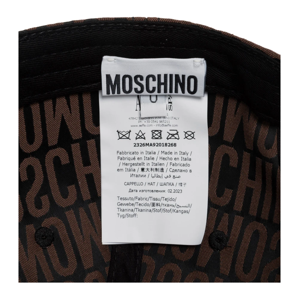 Moschino Verstelbare Logo Hoed Brown Heren