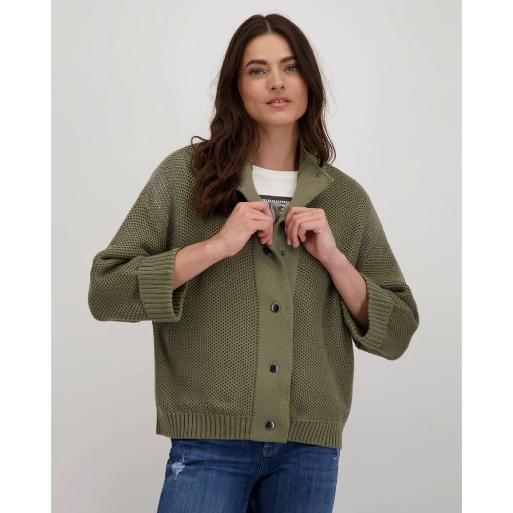 monari Gebreid Vest 807921 Green Dames