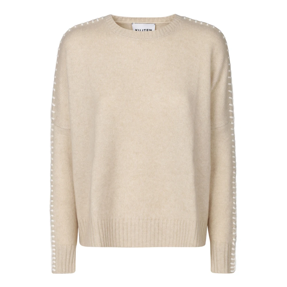 Kujten Kasjmier Trui met Lange Mouwen Beige Dames