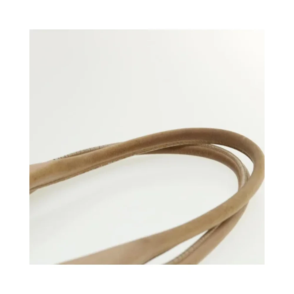 Celine Vintage Tweedehands Beige Leren Celine Schoudertas Beige Dames