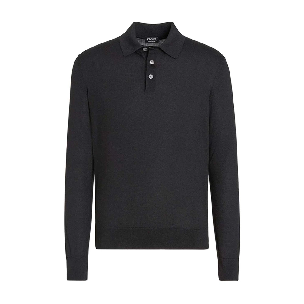 Zegna Men's Black Cashseta Polo - Polo Shirts - Xl - Tops