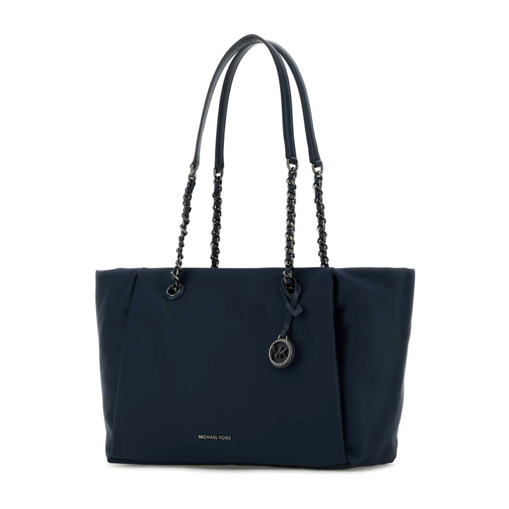Michael Kors Stijlvolle Navy Blue Nylon Shopping Tas Blue Dames