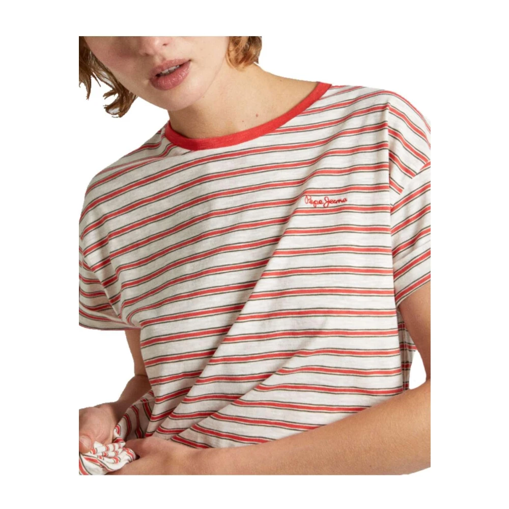 Pepe Jeans Gestreept Hagar T-shirt Red Dames