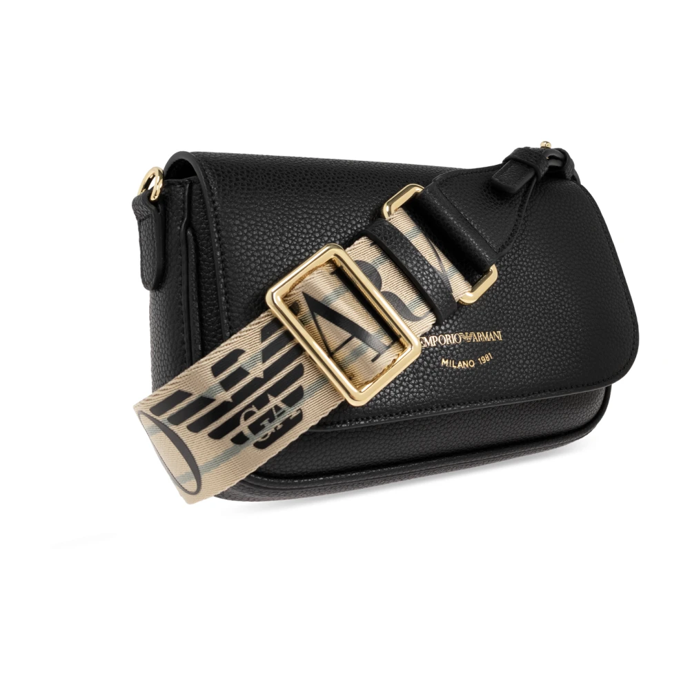 Emporio Armani Schoudertas met logo Black Dames