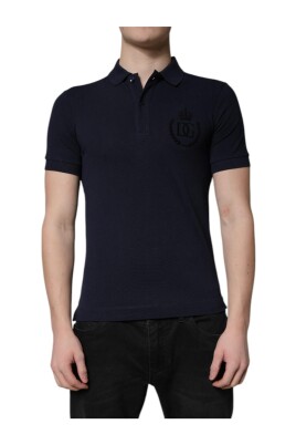 morkbla-bomull-krage-polo-t-shirt