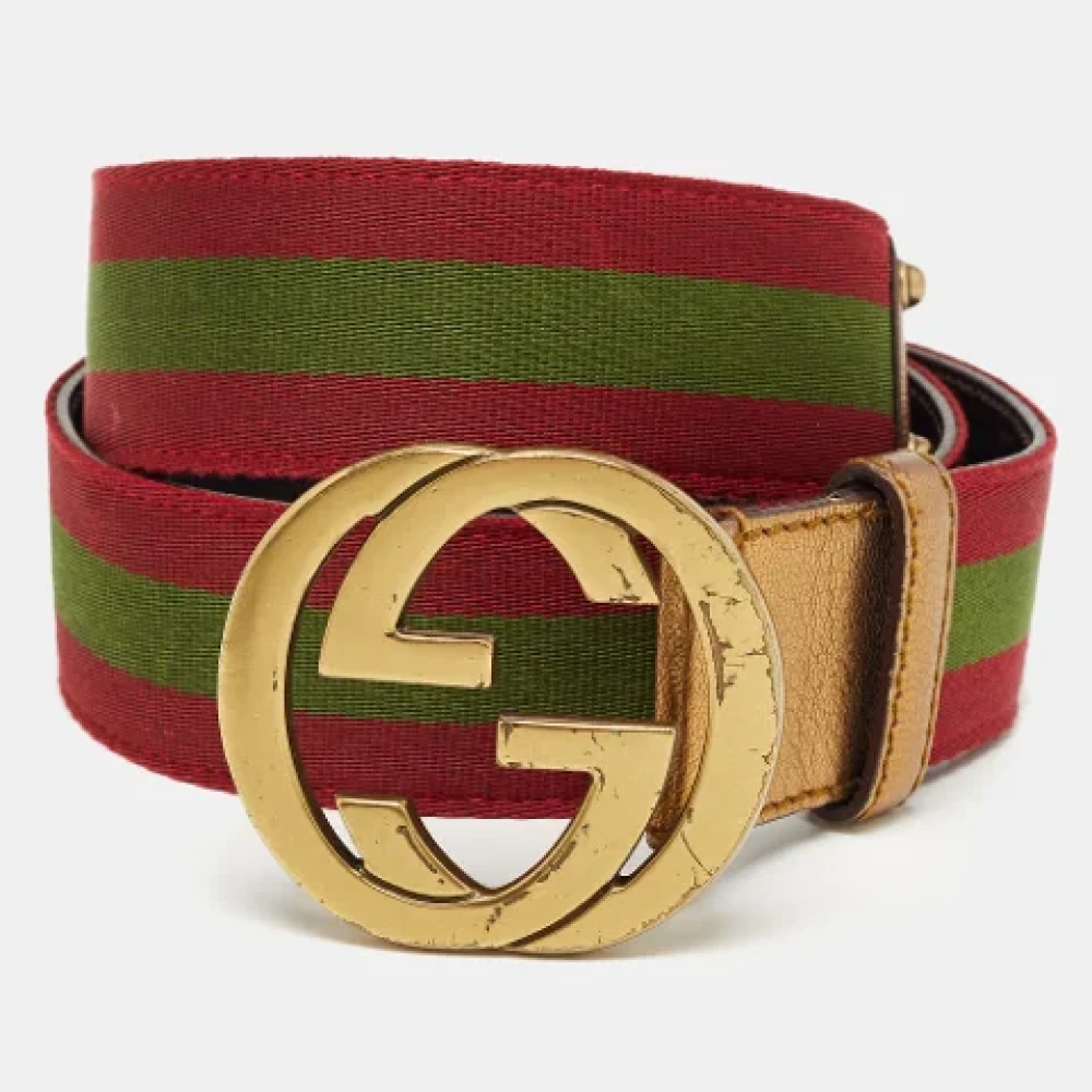 Gucci Vintage Pre-owned Fabric belts Red Dames