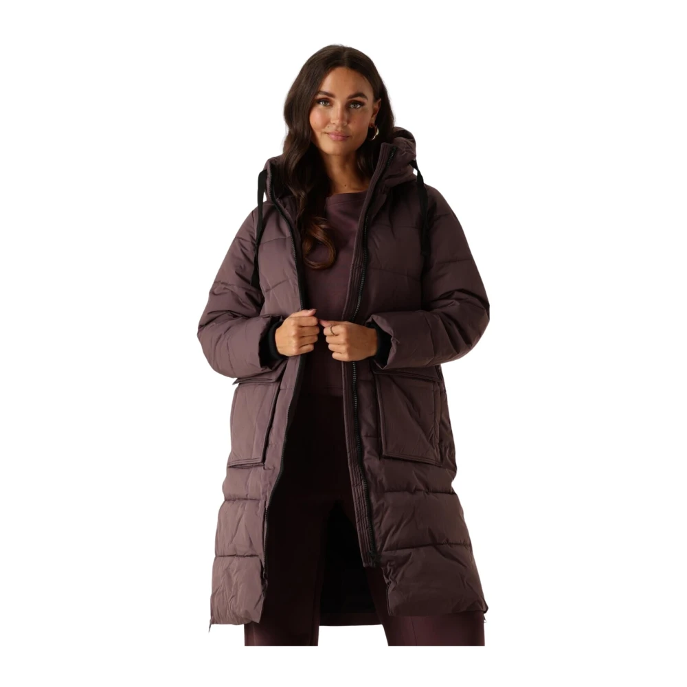 moss copenhagen Paarse Gewatteerde Ritssluiting Jas voor Vrouwen Purple Dames