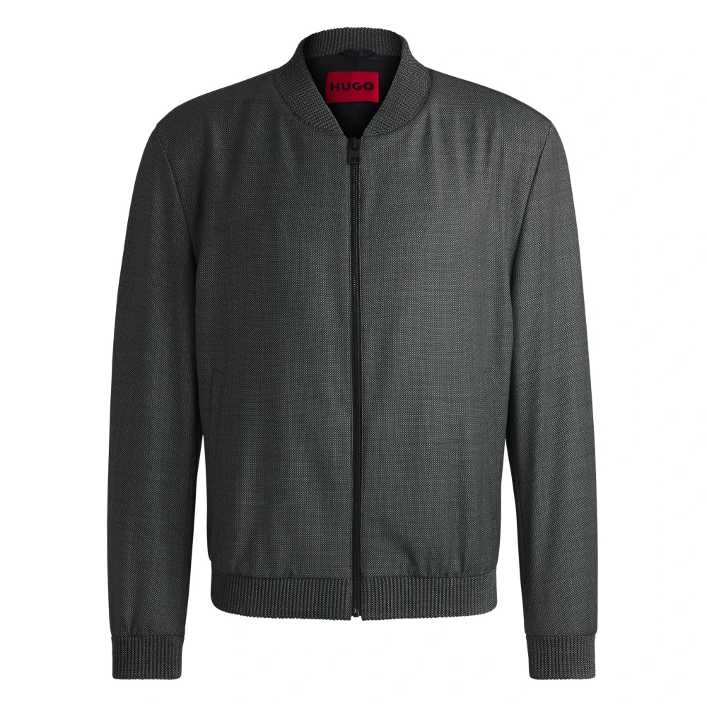 Hugo Boss Slim Fit Ritsjas Birdseye Patroon Black Heren