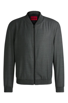 Slim Fit Zip Jacket Birdseye Mönster