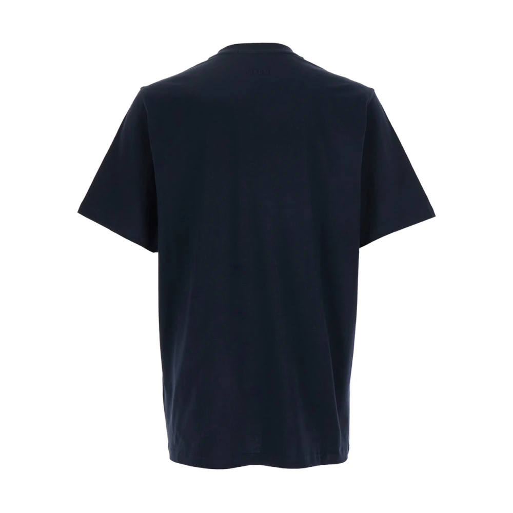 Msgm Blauw Crewneck T-shirt met Front Print Blue Heren