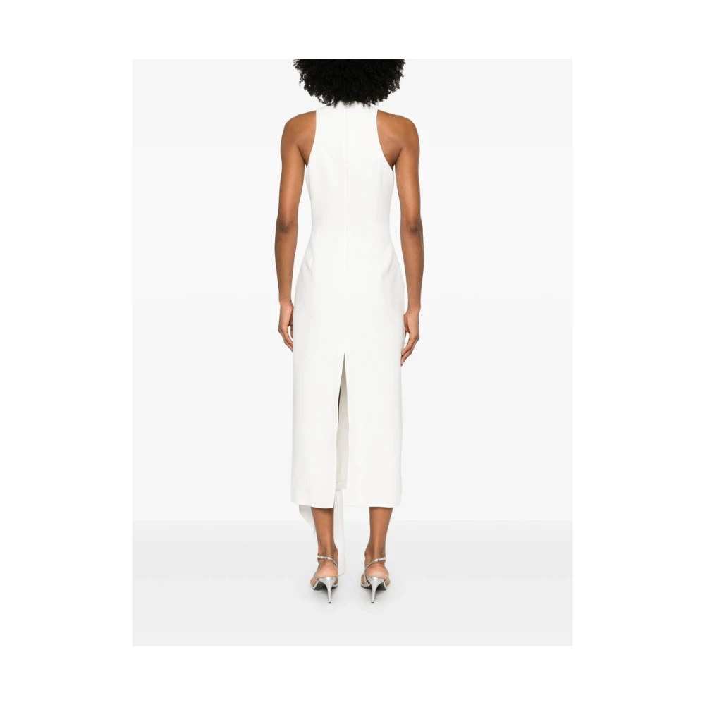 David Koma Witte Gedrapeerde Jurk met Achtersplit White Dames