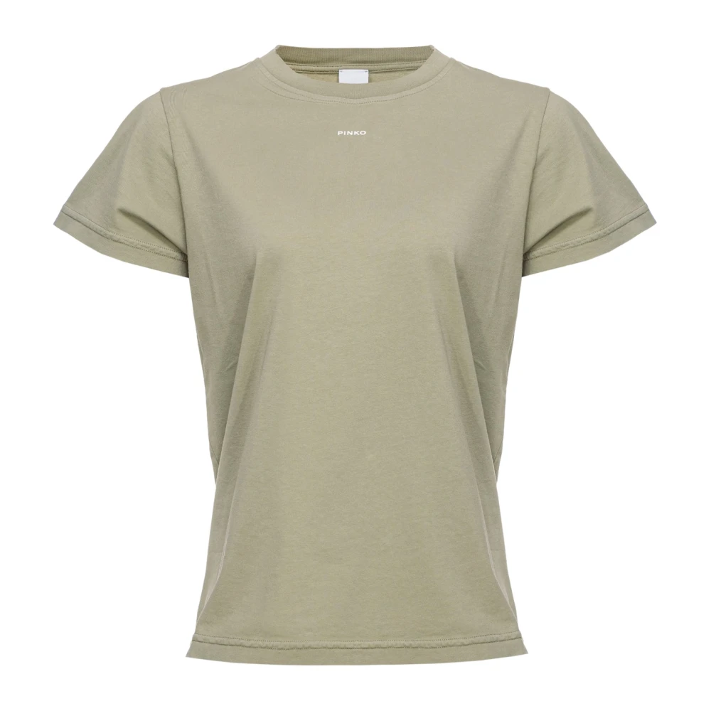 pinko Basis Jersey Logo T-Shirt Green Dames
