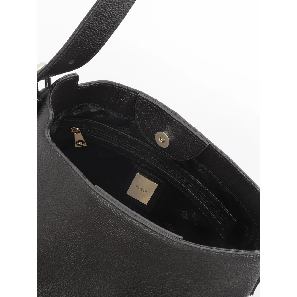 Kazar Zwarte Leren Minimalistische Stijl Arm Tas Black Dames