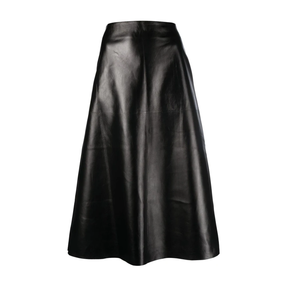 Chloé Zwarte leren midi-rok Black Dames