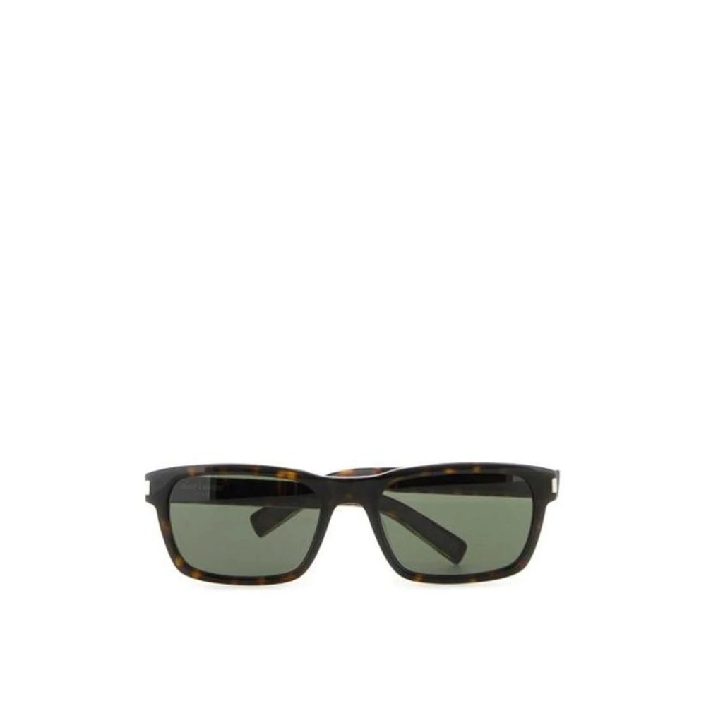 Saint Laurent Bruine zonnebril met schildpadeffect Brown Heren