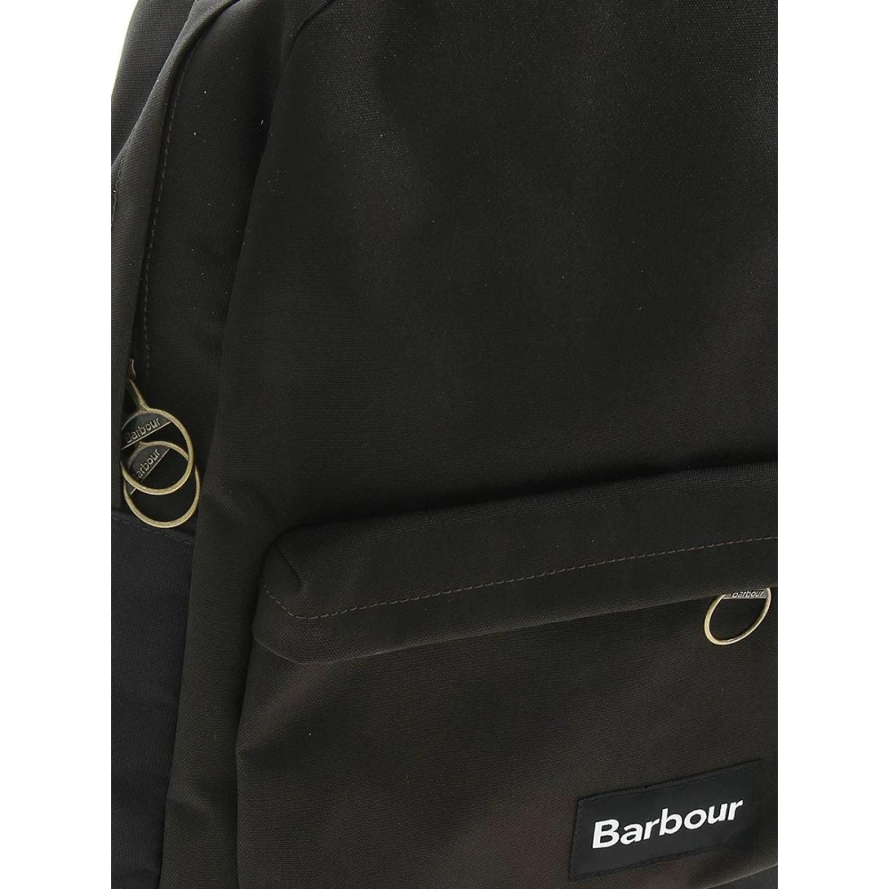Barbour Canvas kleurblok rugzak met voorvak Green Unisex