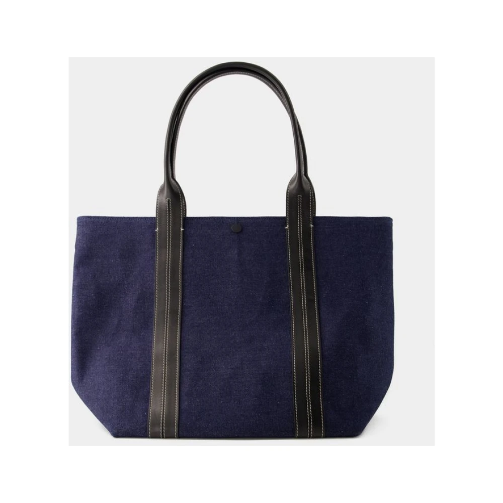 Vanessa Bruno Blauwe Denim Shopper Tas Katoen Snap Sluiting Blue Dames