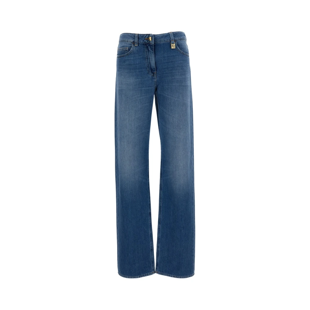 Elisabetta Franchi Blue Wide Jeans - Female - Wide Jeans - W30 - Jeans