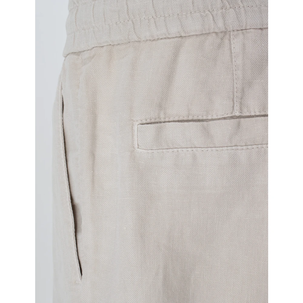 BRUNELLO CUCINELLI Linnen trekkoord Bermuda shorts Beige Heren