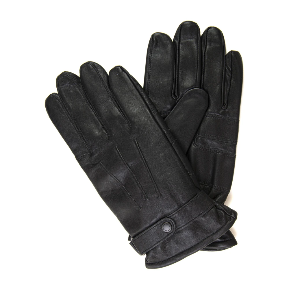 Barbour Leren handschoenen met fleece voering Black Heren