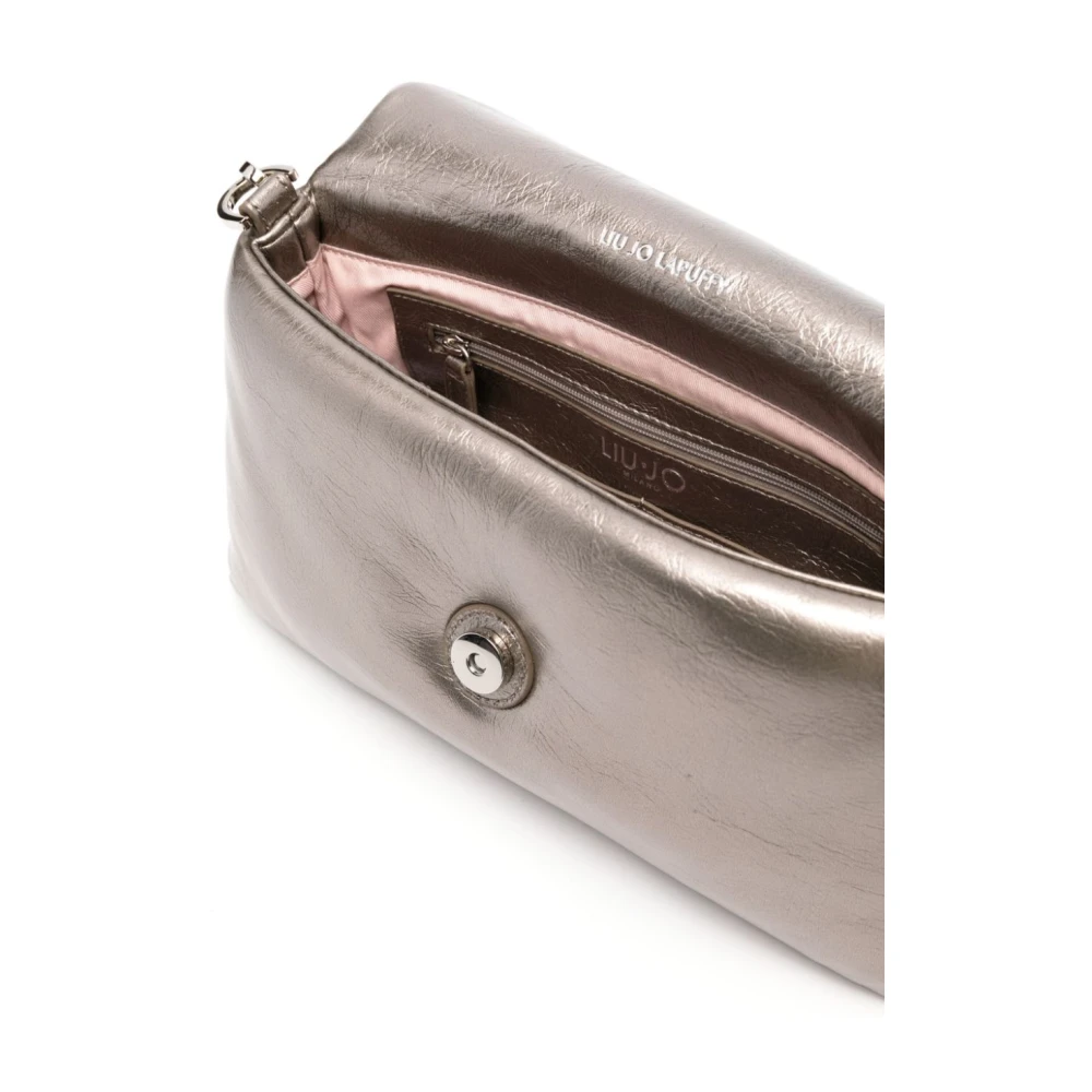 Liu Jo Gekreukelde Metallic Schoudertas Gray Dames