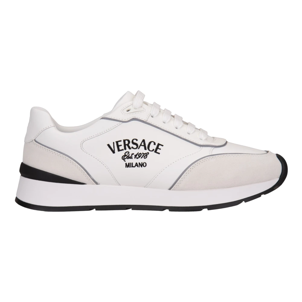 Versace Men's White Sneakers, 10 Uk, Trainers