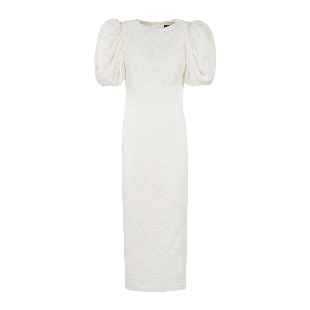 Rotate Birger Christensen Elegante Kant Aansluitende Midi Jurk White Dames