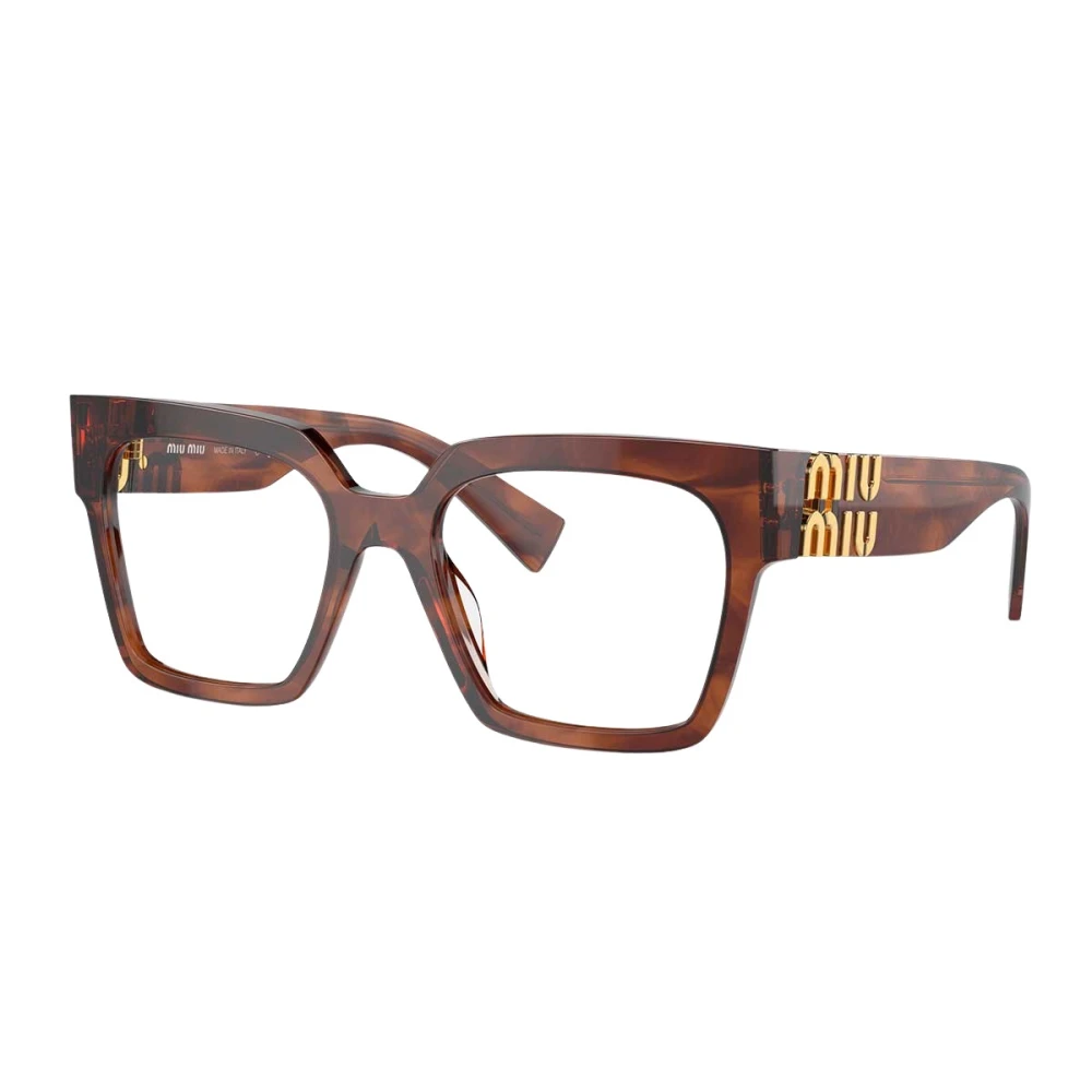 Miu Miu Women's Brown Woman Mu 04Uv 11Q1o1 Optical Frames Acetate Squared Normal - Image 5