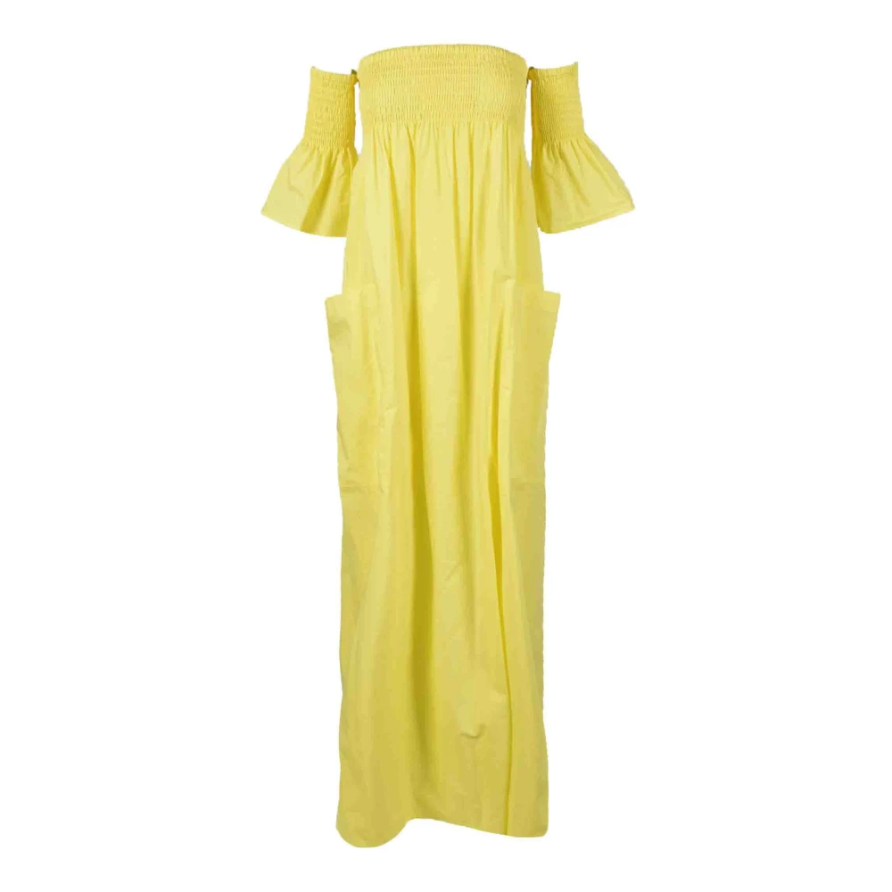 Semicouture Katoenen jurk voor vrouwen Yellow Dames