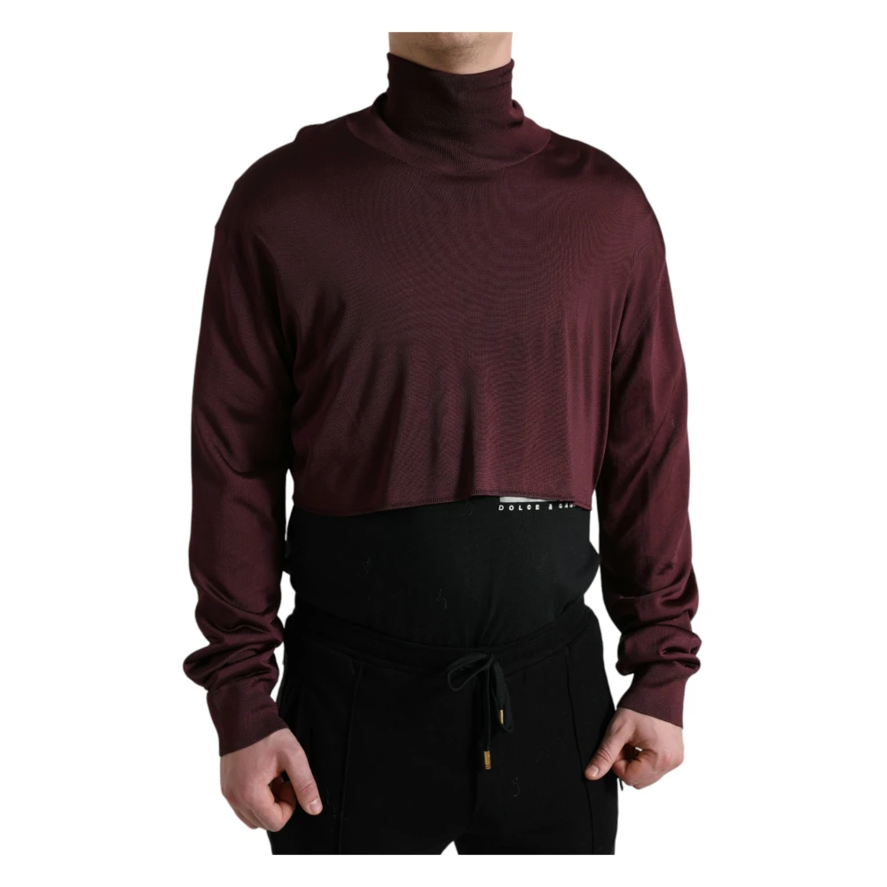 Dolce & Gabbana , Turtlenecks, Male, Brown, M, Luxurious Viscose Turtleneck Jumper