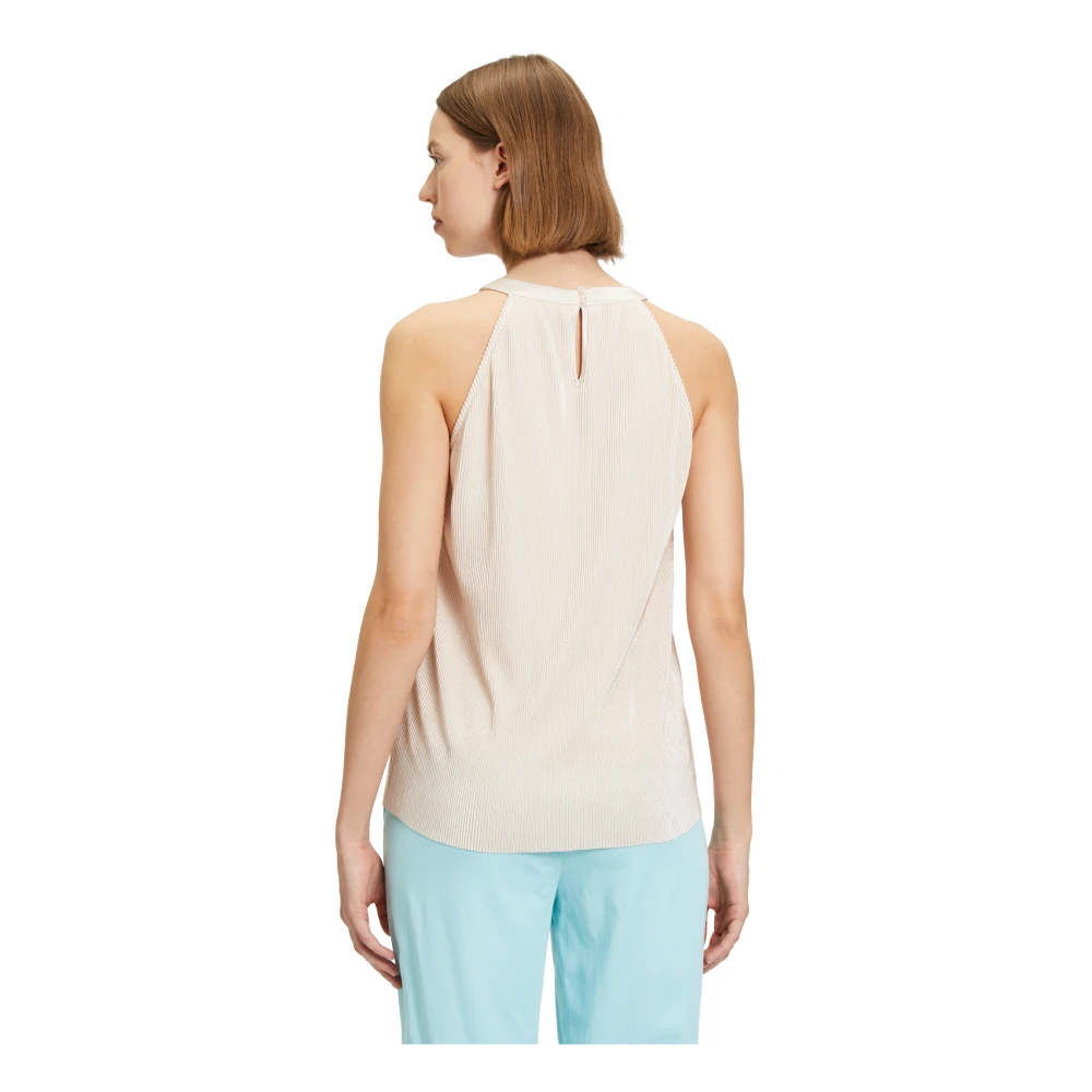 Betty & Co Chic Geplooid Blousetop Beige Dames
