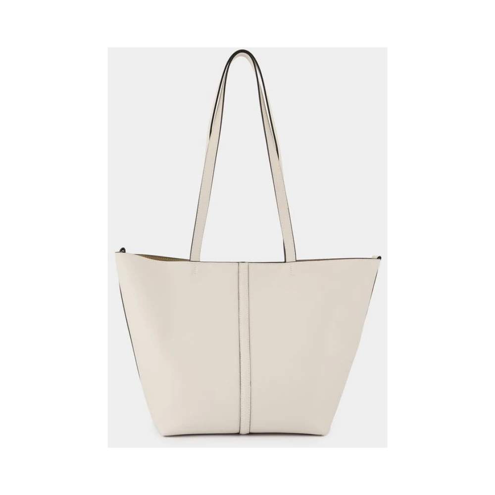 Vanessa Bruno Witte Leren Shopper Tas Dubbel Draag White Dames