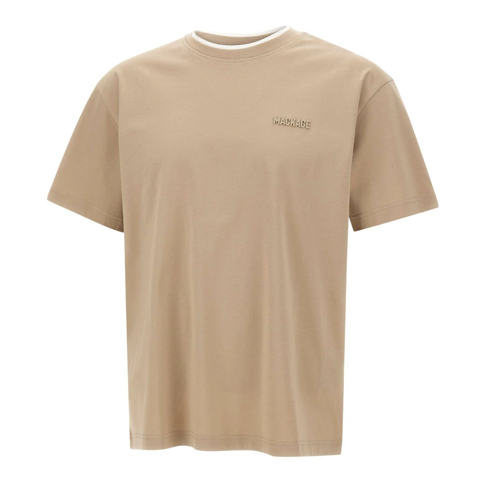 Mackage Men's Beige Crew Neck T-Shirt - T-Shirts - S - Tops