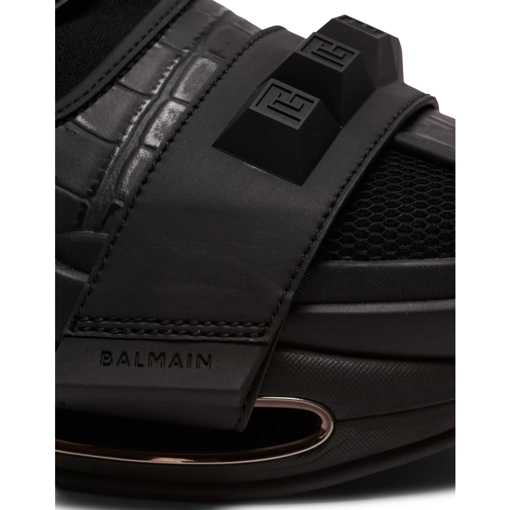 Balmain B-Bold gebreide hoge sneakers Black Heren