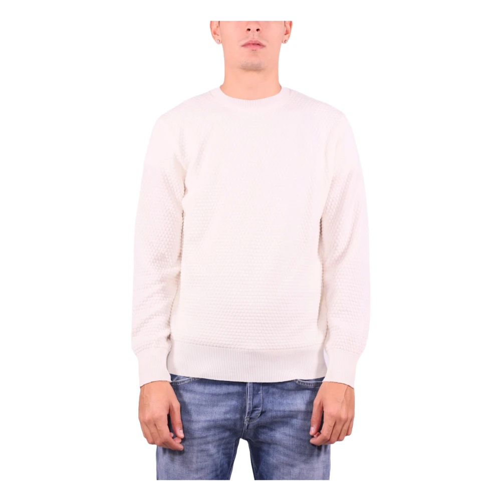 Kangra Witte Trui Ronde Hals Pluriball White Heren