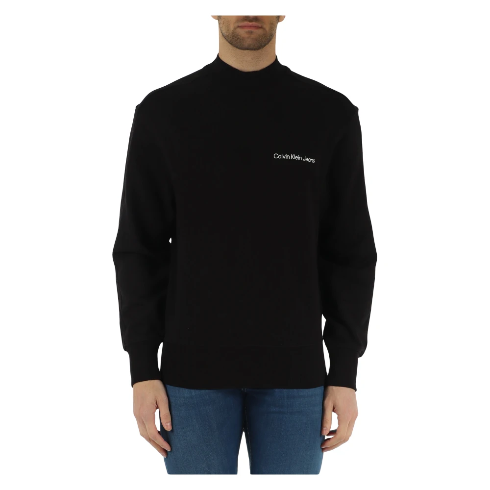 Calvin Klein Jeans Katoenen sweatshirt met logo Black Heren