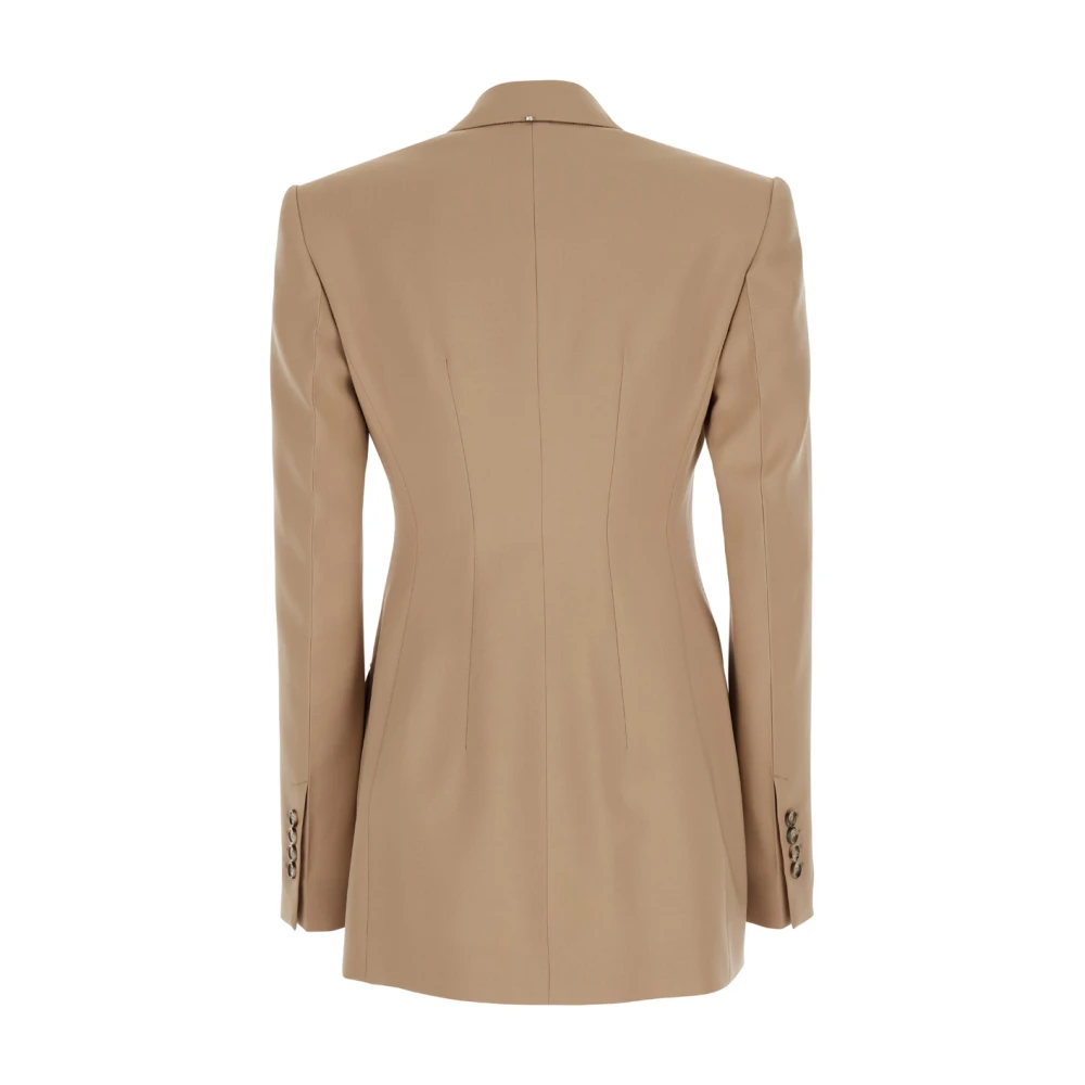 SPORTMAX Beige Flared Wollen Jas Vrouw Beige Dames