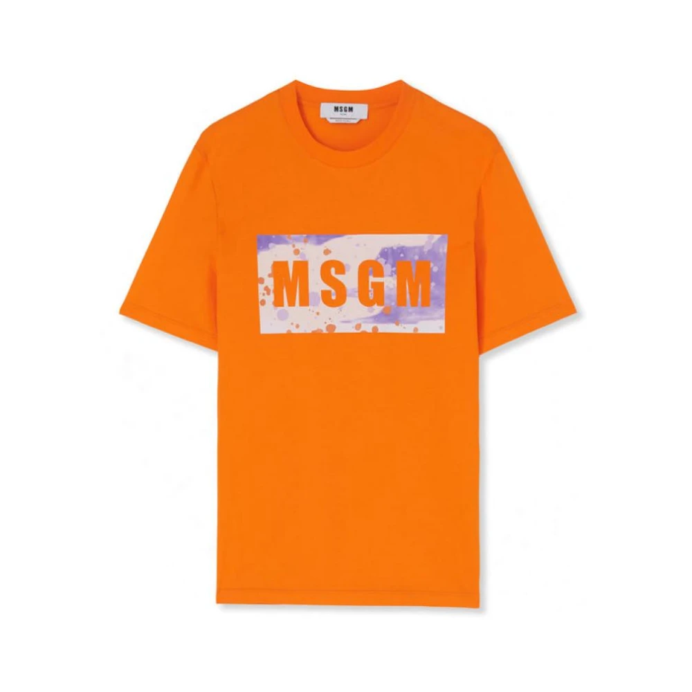Msgm Katoenen T-shirt Orange Heren