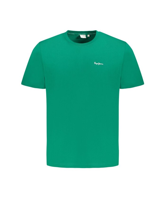 t-shirt-en-coton-vert-a-col-rond