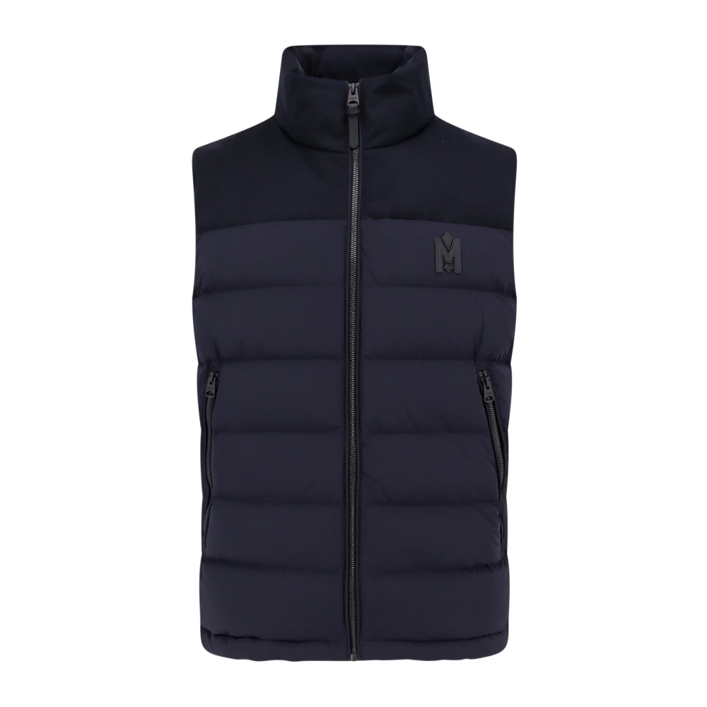 Mackage Gewatteerd mouwloos nylon jack met rits Blue Heren